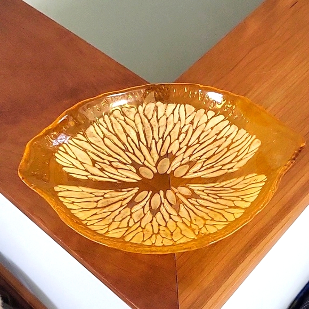 Australian Davis & Waddell 'Sicily' Half Lrmon Glass Serving Dish